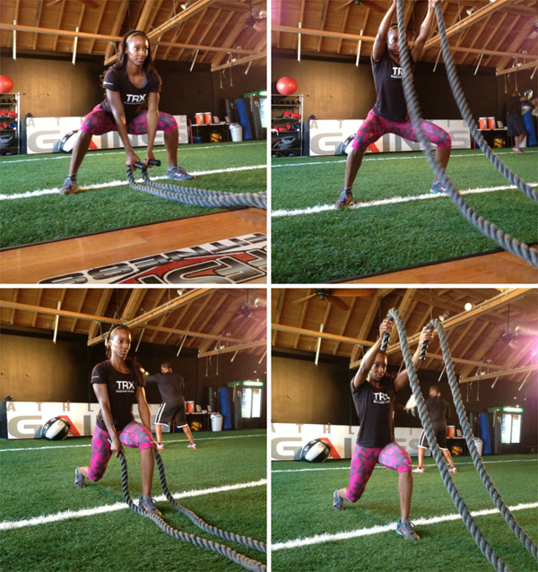 Quarter squat with alternating waves