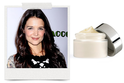 Katie Holmes puts placenta cream on her face