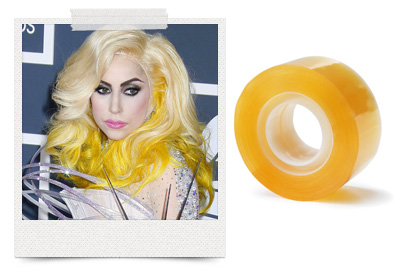 Lady Gaga uses tape as a makeup remover