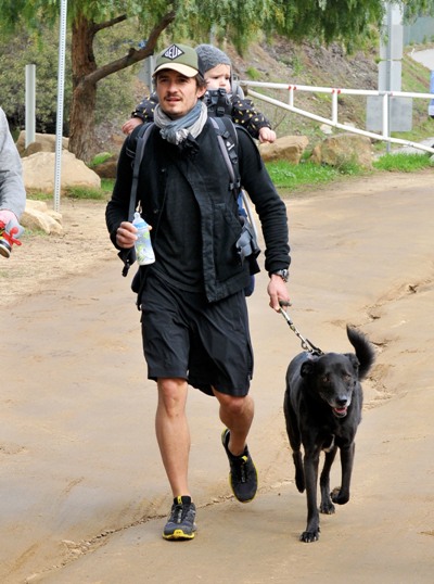 Orlando Bloom with dog
