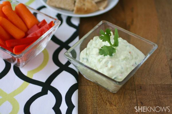 Organic avocado tzatziki dip