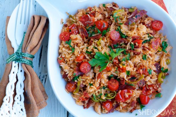 Chorizo rice with tomatoes
