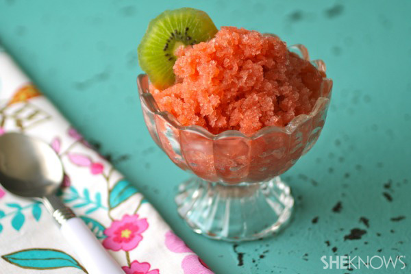 Strawberry, kiwi and tequila granita