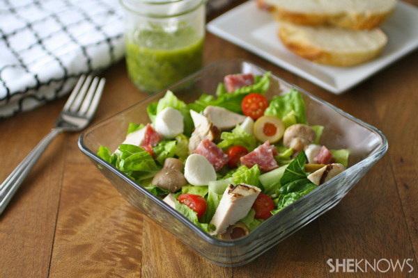 Italian chopped salad with basil vinaigrette