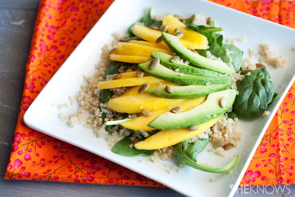 Tropical mango avocado salad with fresh citrus dressing