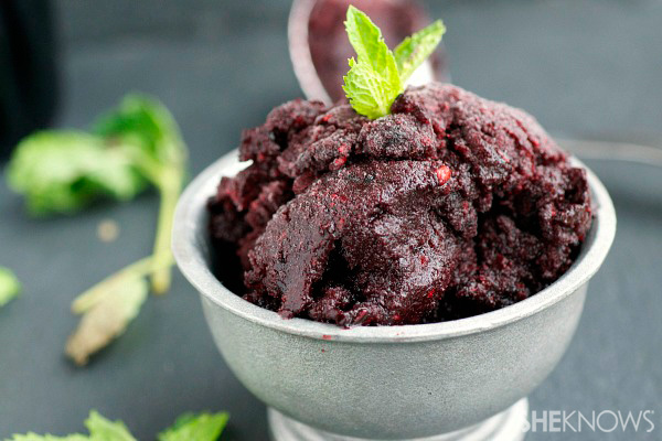 Sangria sorbet, two ways