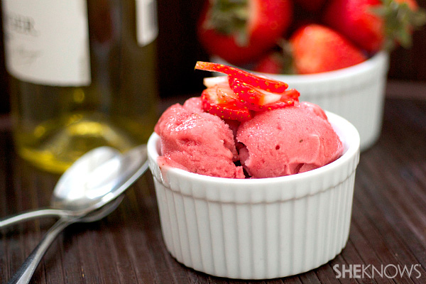 Sangria sorbet, two ways