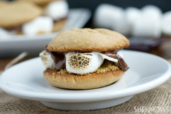 Peanut butter & bourbon s'mores sandwich cookies