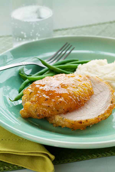 Apricot glazed pork