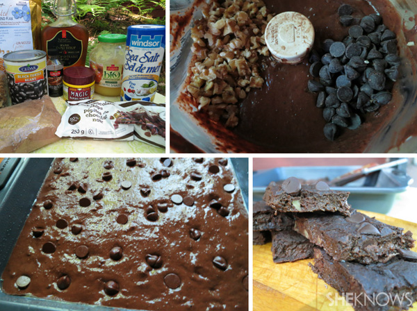 Black bean chocolate brownies collage