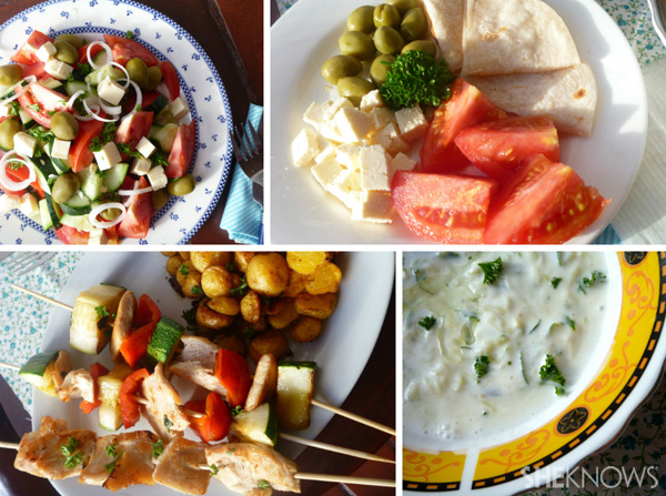 Greek dishes collage