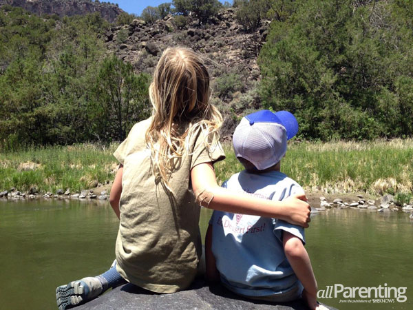 Olivia and Sebastian taking in the Rio Grande Gorge
