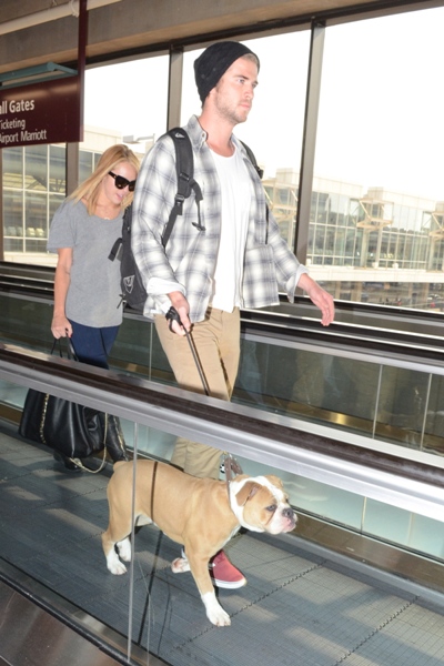 Liam Hemsworth with dog