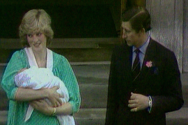Princess Diana introducing Prince William