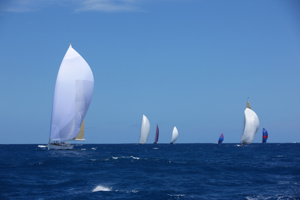 Sailing with spinnakers in St. Barths