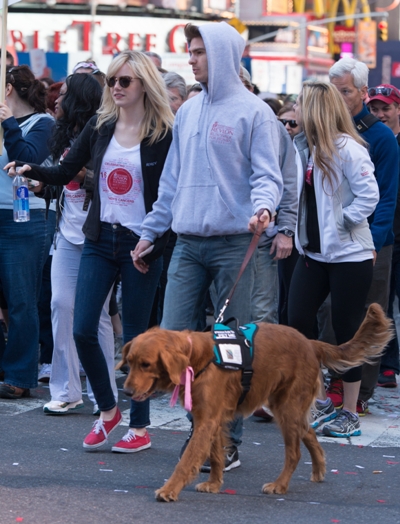 Emma Stone with dog