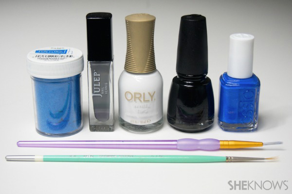 Chanel inspired tweed and fur nails