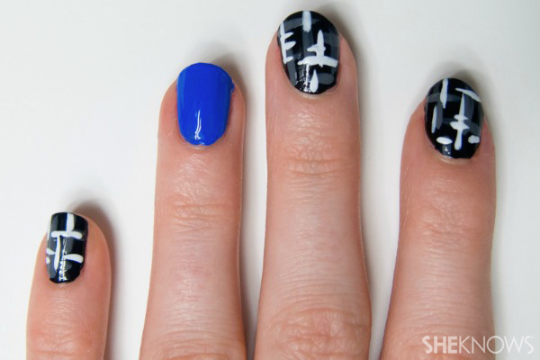 Chanel inspired tweed and fur nails