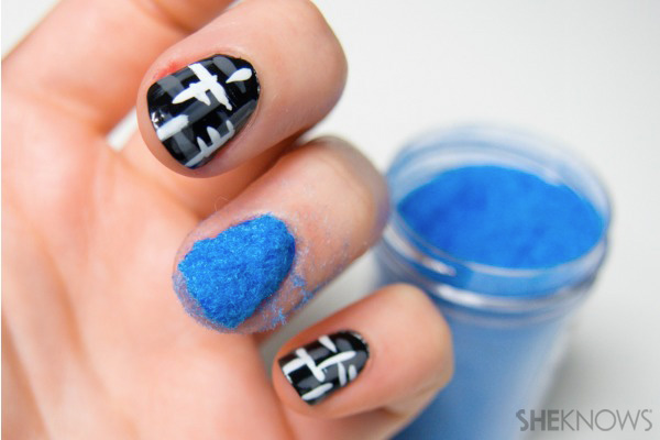 Chanel inspired tweed and fur nails
