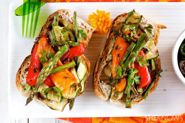 Grilled vegetable bruschetta recipe