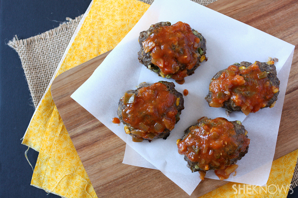 Individual vegetable packed meatloaves