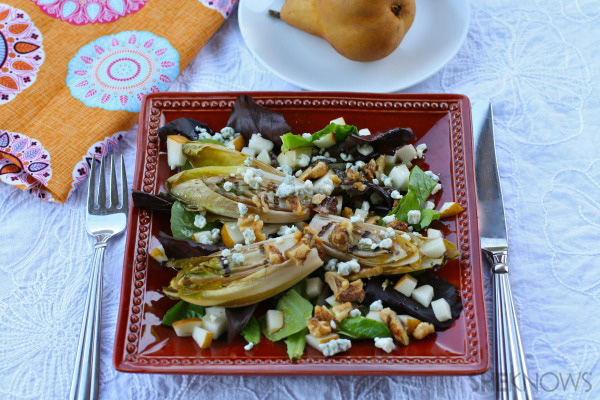 Meatless Monday: Grilled endive and pear salad with honey vinaigrette