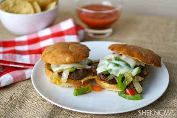 Surf or turf sliders: Philly cheesesteak and crab cake sliders