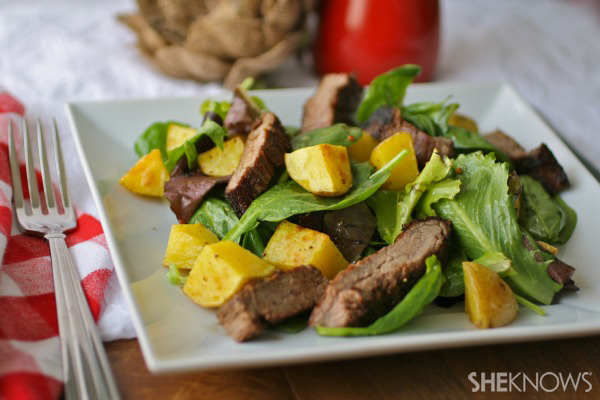 Grilled steak and potato salad