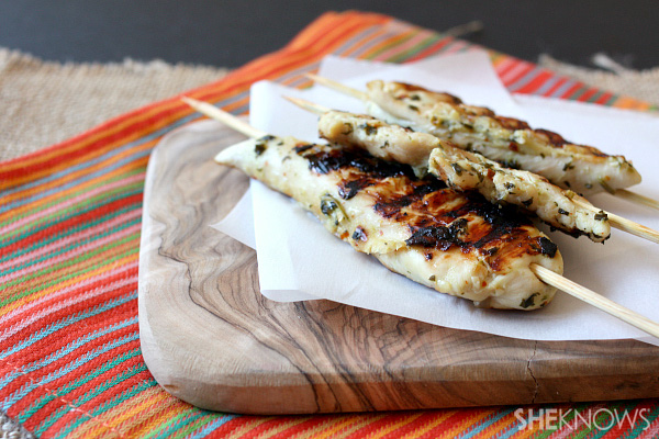 Spicy cilantro chicken skewers