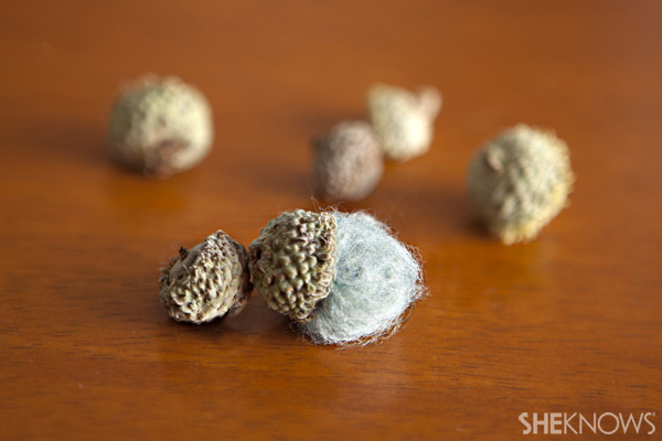 Felted acorns