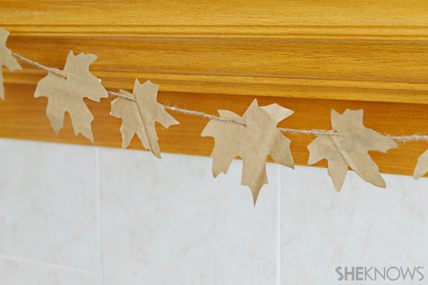 Paper bag leaf garland