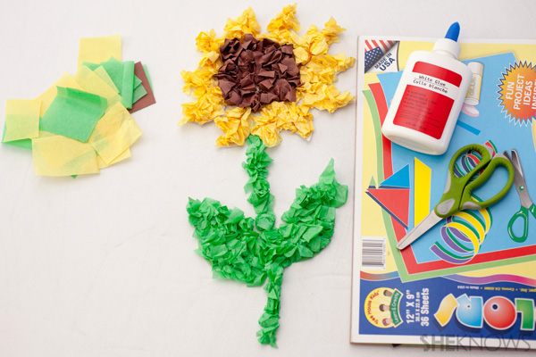 Tissue paper sunflower craft