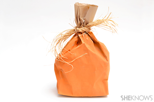 Paper bag pumpkin craft