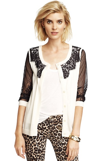 Juicy Couture Lace-Front Cardigan