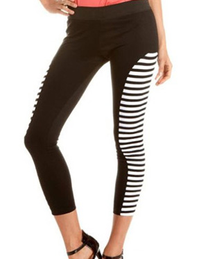 Stripe insert ponte legging