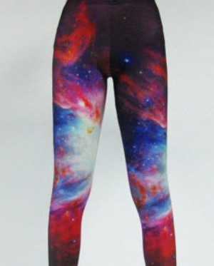 Red band blue dip dye clouds women galaxy