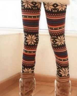 Autumn and winter retro style new arrival deer printing slim leggings
