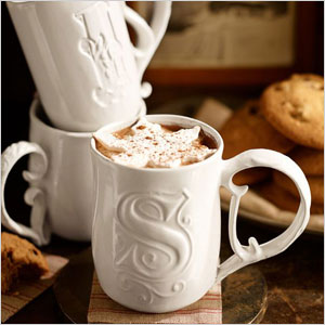 Alphabet stoneware mug