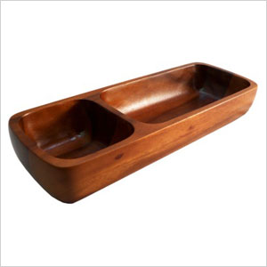 Natural wood chip and dip server