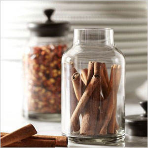 Glass and metal spice jar