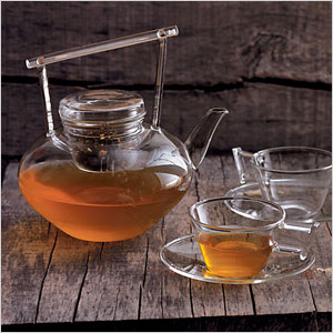 Om beaker glass teapot