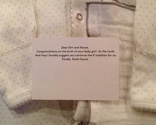 Kim Kardashian posts Katie Couric gift and note