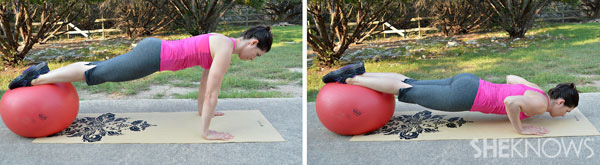 stability ball pushup | SheKnows.com
