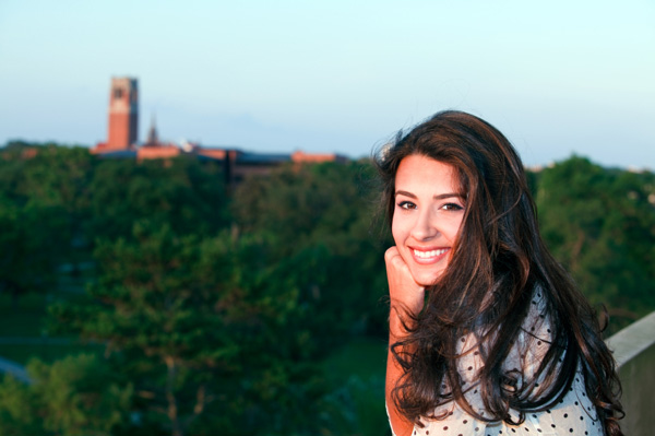 Woman studying abroad