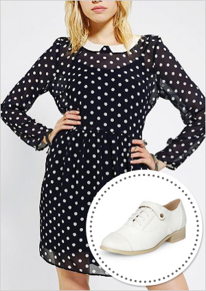Shirt dress and lace up brogues