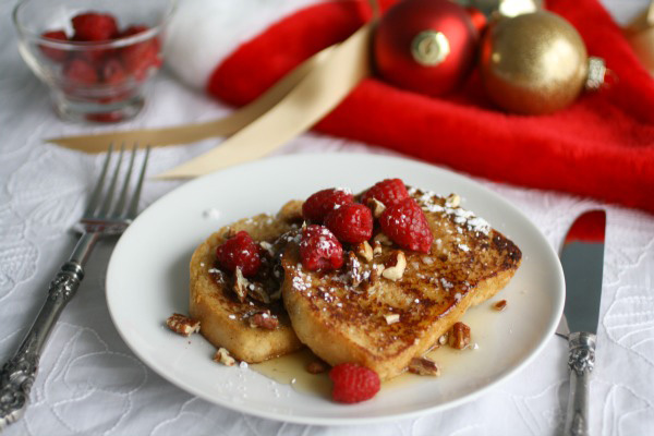 Eggnog-spiced French toast