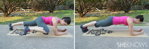 Knee-to-elbow planks | SheKnows.com