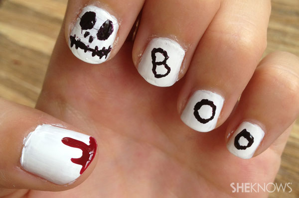 Halloween nail art ghostly delight | Sheknows.ca - final product