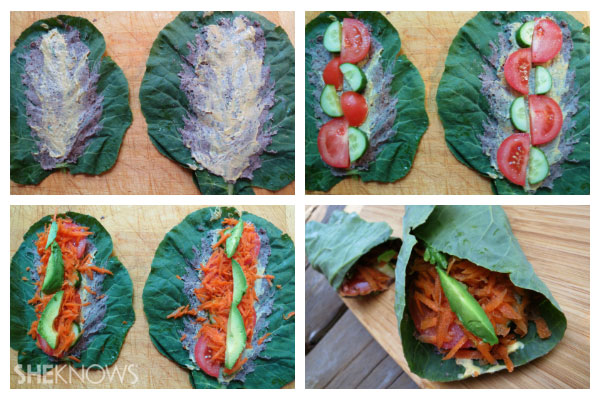 Collard green wraps | Sheknows.ca - final steps
