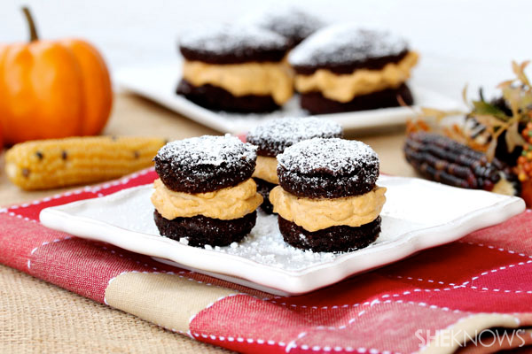Pumpkin and whipped cream filled Whoopie pies